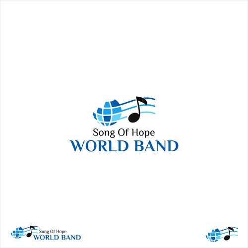 Song logo with the title 'logo design for world band'