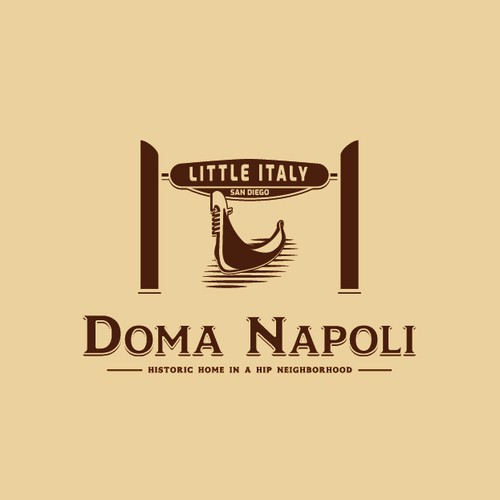 Italian cuisine logo with the title 'Logo design - Doma Napoli'