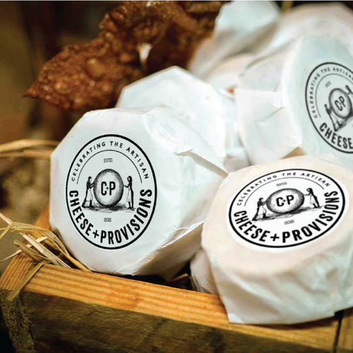 Nostalgic design with the title 'Logo design for Cheese+Provisions, a cheese store celebrating American artisans'