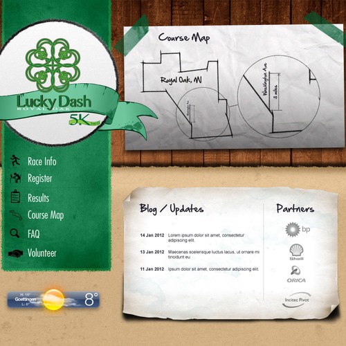 Fitness website with the title 'Home page design for Lucky Dash'