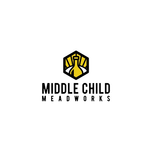 Hexagon logo with the title 'Drink/beverage logo concept'