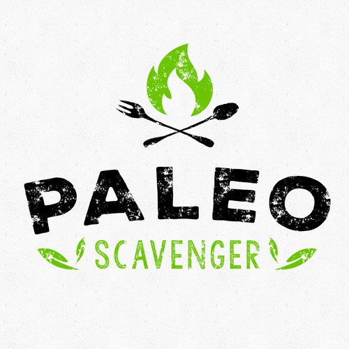 Paleo logo with the title 'Logo design for Paleo Scavenger Snacks'