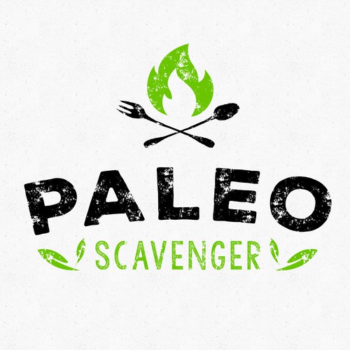 Snack logo with the title 'Logo design for Paleo Scavenger Snacks'