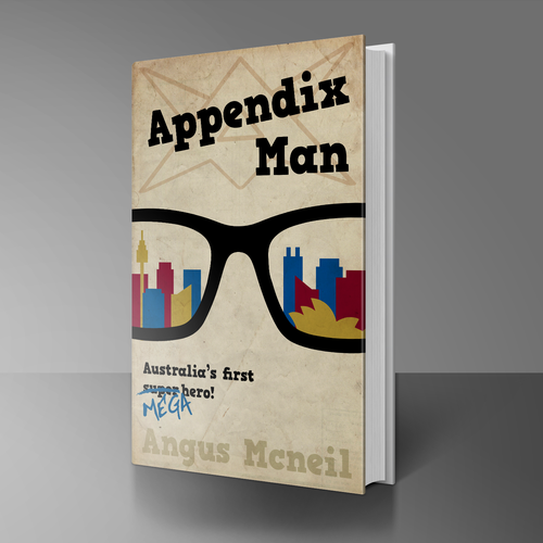 Superhero book cover with the title 'Superhero Book Design'