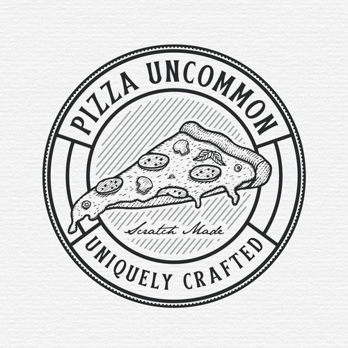 Pizza design with the title 'Pizza Uncommon'