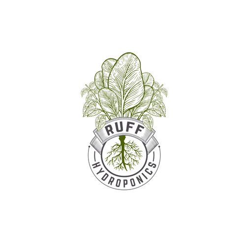 Hydroponics design with the title 'vintage logo concept for Ruff Hydroponics'