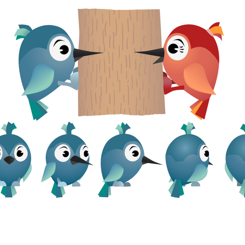 Animated illustration with the title 'Woodpeckers'
