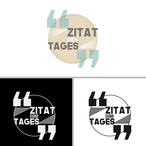 German logo with the title 'Discrete yet rich design for quote-loving website'
