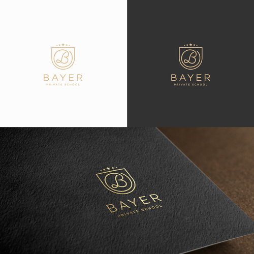 B logo with the title 'Custom Logo Design for a an exclusive Arizona Private School.'