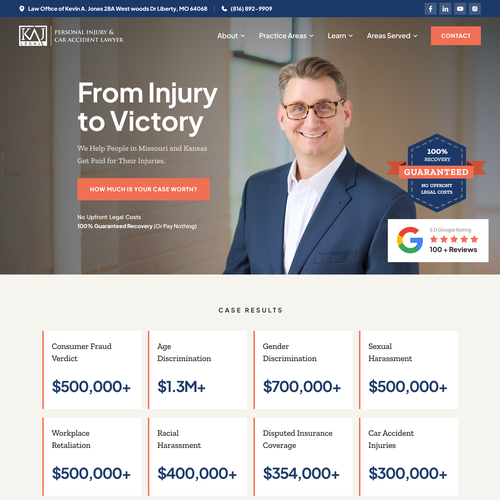 Attorney website with the title 'Website Designs for a Law firm'