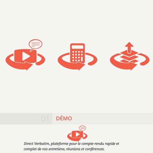 File design with the title 'Direct Verbatim website icons'