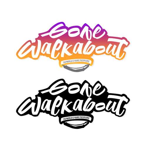 Brush lettering design with the title 'Brand Gone Walkabout '