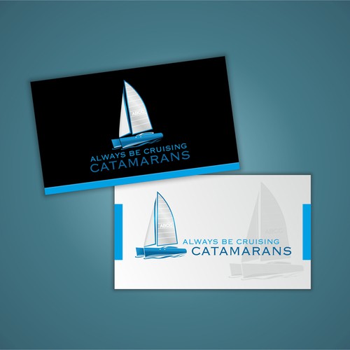 Yacht club design with the title 'Catamaran Yacht Cruise'