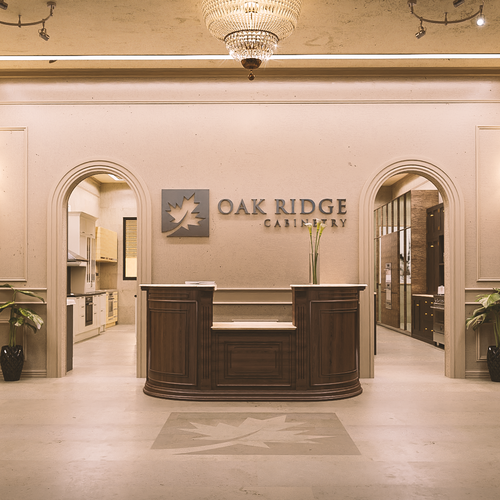 Architecture design with the title '3d Rendering of a kitchen showroom'