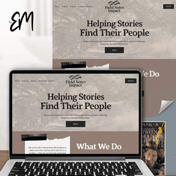 Notebook design with the title 'Personable Warm Film Site'