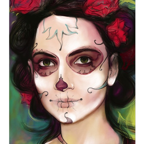 Portrait artwork with the title 'Dia de los Muetros Poster'