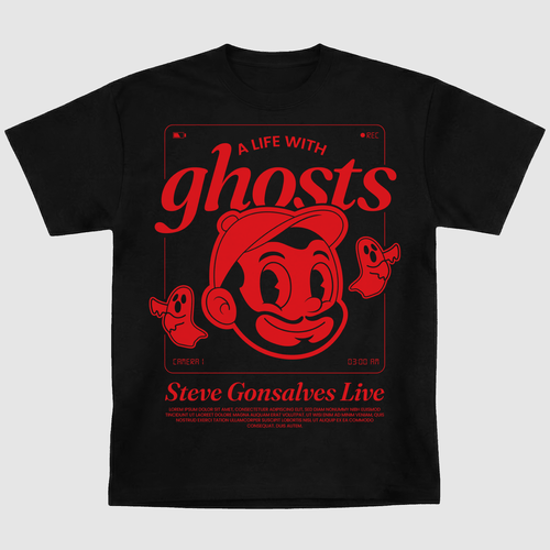 Screen print design with the title 't-shirt for a play'