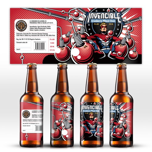 Colorful label with the title 'Beer label design'
