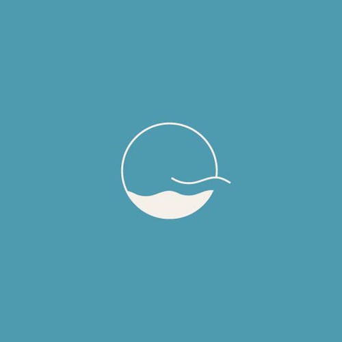 Ocean wave logo with the title 'Minimal logo for a beach town in New England'