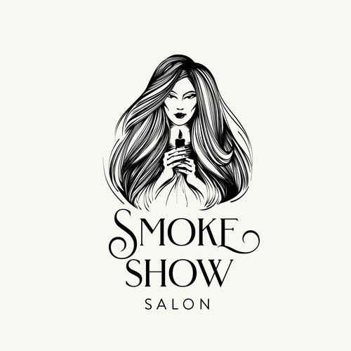 black hair salon logo