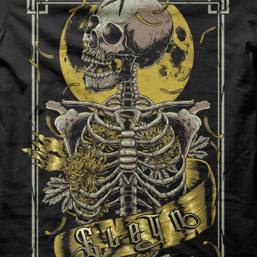 Skeleton design with the title 'Eleyn Band'