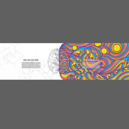 Rainbow artwork with the title '2 side of brain '