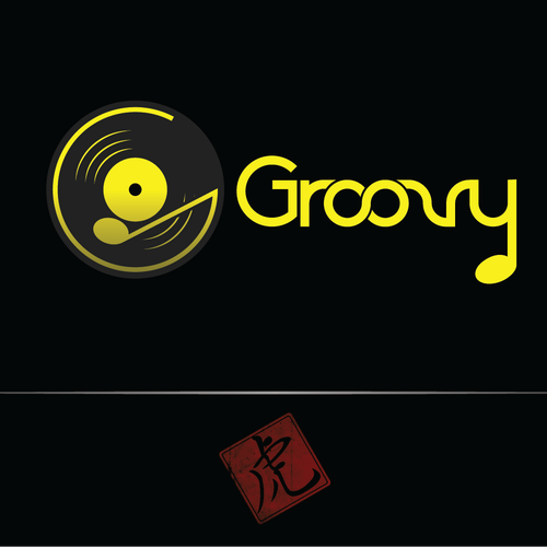 Treble clef logo with the title 'Create a logo for Groovy - Platform for Streaming Music'