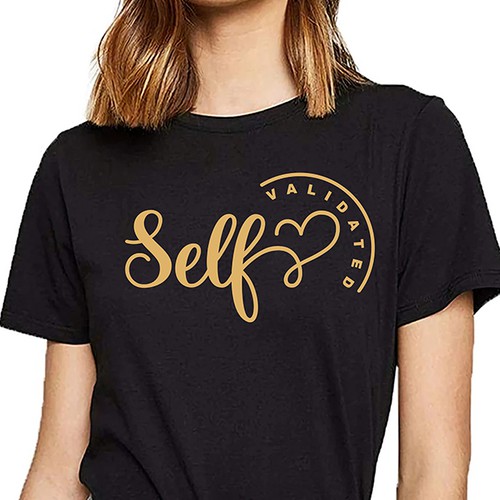 Creative t-shirt with the title 'Self Validated T-shirt Design'
