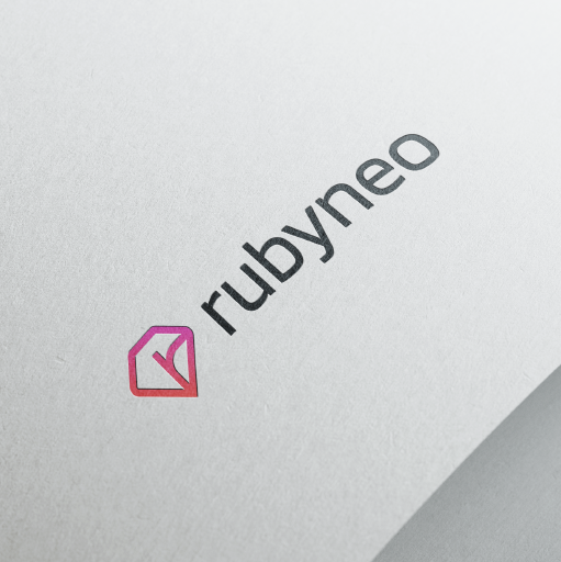 Orange and pink logo with the title 'Rubyneo'