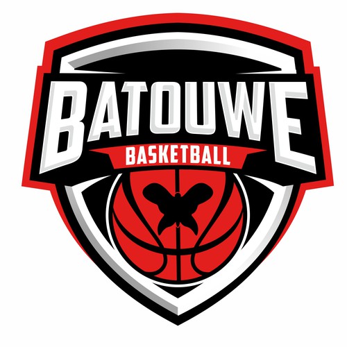 Basketball logo with the title 'BATOUWE BASKETBALL'