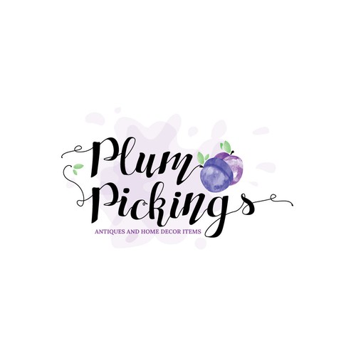 Plum logo with the title 'Logo for antiques and home decor items'