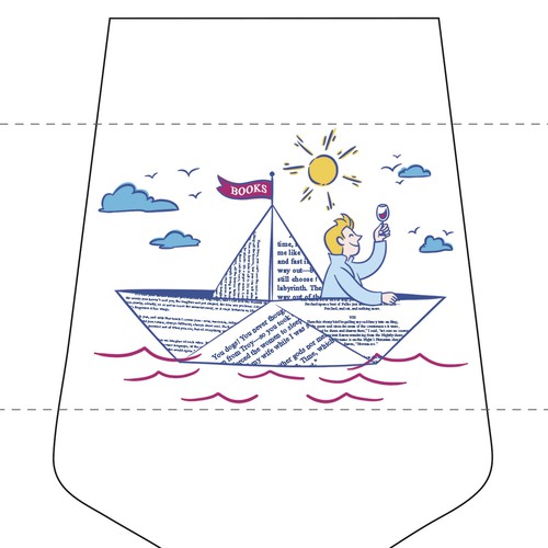 Glass artwork with the title 'Paper Boat Page'