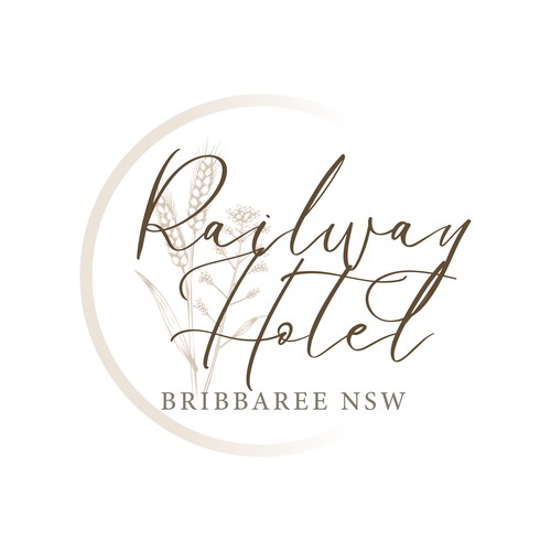 Bar design with the title 'logo design for Railway Hotel.'