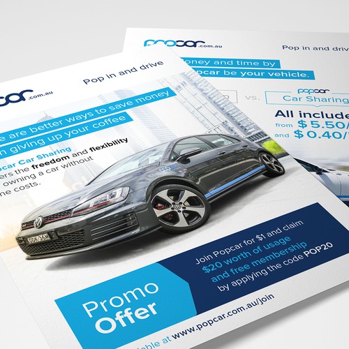 Outstanding design with the title 'PopCar Flyer Design'