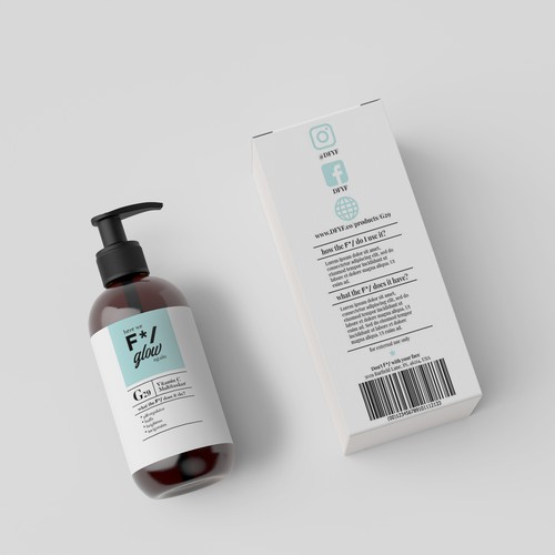 Minimal packaging with the title 'Label for cosmetic brand'