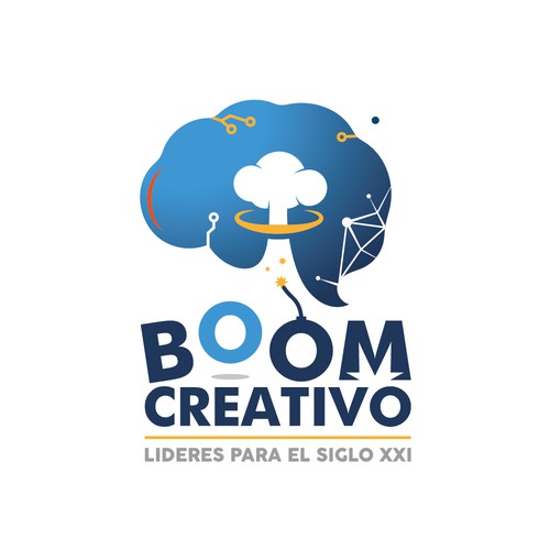 Explosion logo with the title 'BOOM CREATIVO'