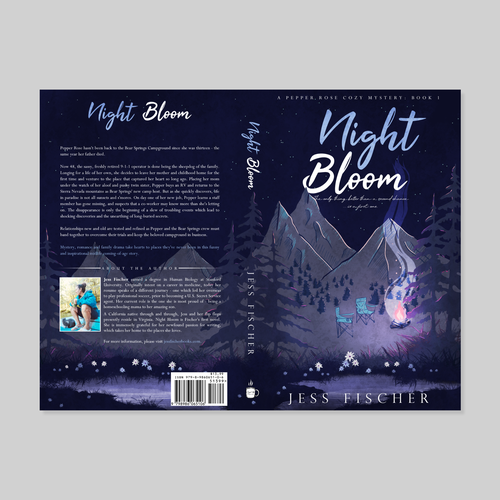 Camping design with the title 'Night Bloom'