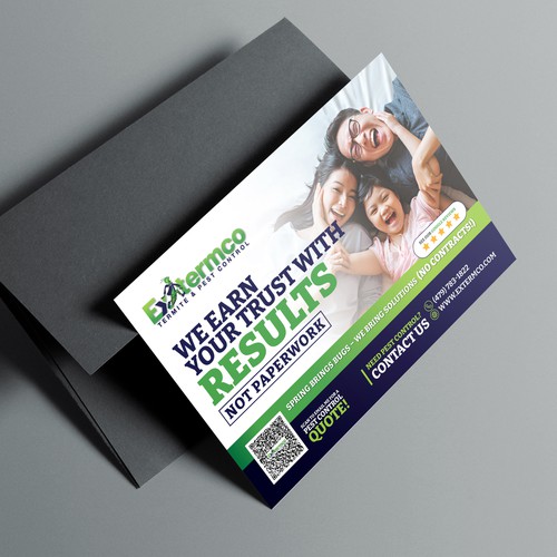 Spring design with the title 'Spring Pest Control EDDM Postcard Design'