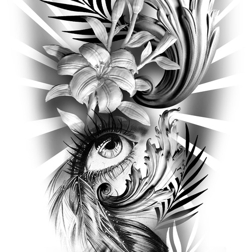 Ornamental design with the title 'tattoo design'