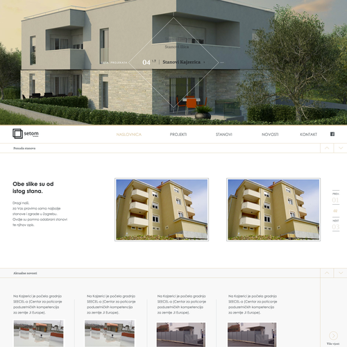 Concept website with the title 'Real estate website concept'