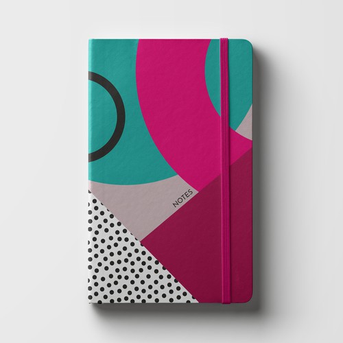 Shape illustration with the title 'Notebook design'