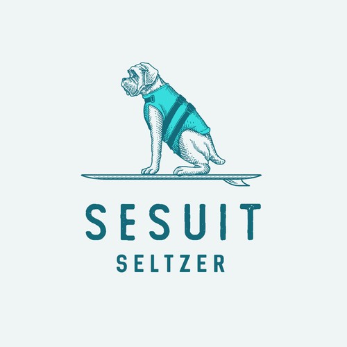 Beach logo with the title 'New Seltzer Water Logo'