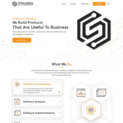 Product design website with the title 'Struben'