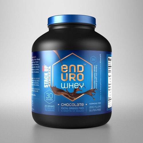 Blue label with the title 'Whey Protein Label Concept'