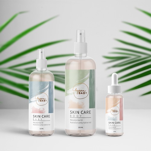 Body care packaging with the title 'Modern Skin Care Label'