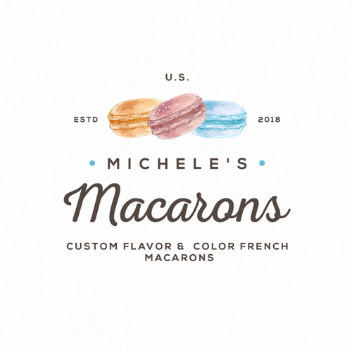 Macaron design with the title 'M. Macarons'