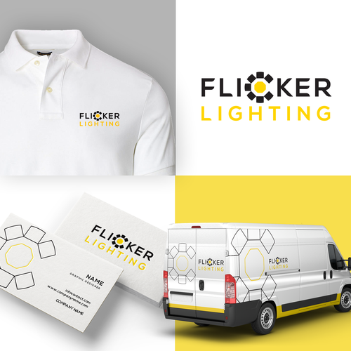 Flash logo with the title 'FLICKER LIGHTING LOGO'
