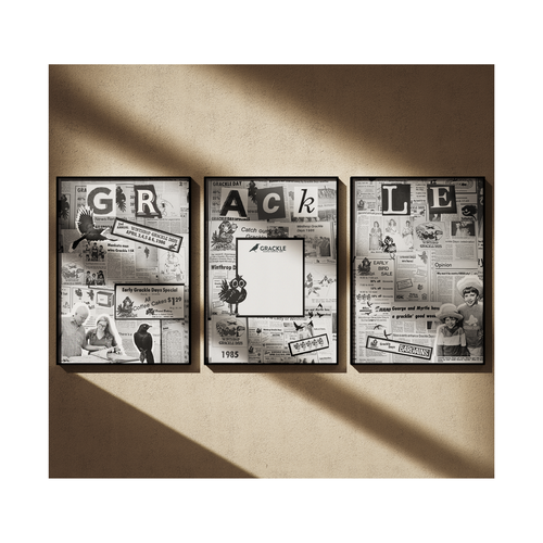 Collage artwork with the title 'Affiches '