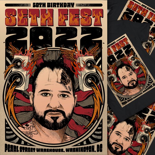 Band t-shirt with the title 'Music Illustration Design'