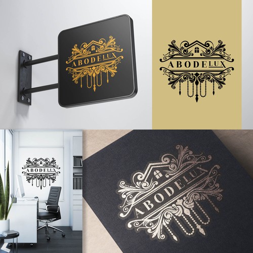 Home logo with the title 'New Luxury home decor website "Abodelux"'